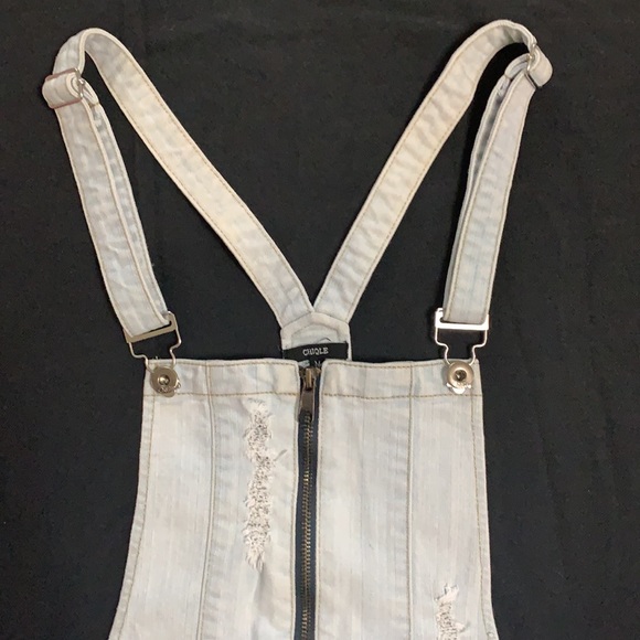 Distressed Denim Overalls - Picture 2 of 5